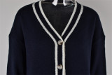 Autumn And Winter Women's Button Knitting Cardigan Women's V-Neck Sweater Coat