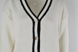 Autumn And Winter Women's Button Knitting Cardigan Women's V-Neck Sweater Coat