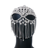 Rhinestone Tassel Mask Fashion Masquerade Face Decoration Exaggerated Diamond Hair Accessories For Women