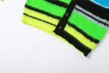 Summer Women's Fashion Contrast Stripe Long Sleeve Cardigan Fleece Loose Casual Top