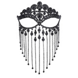 Rhinestone Tassel Mask Fashion Masquerade Face Decoration Exaggerated Diamond Hair Accessories For Women