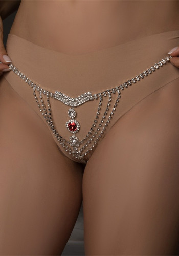 Sexy red rhinestone breast chain body chain set fashion ladies accessories body Chain