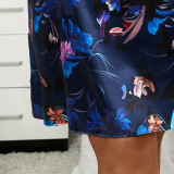 Plus Size Nightdress Women's Faux Silk Summer Camisole Print Pajamas Ladies Homewear