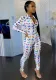 Women Long Sleeve Printed Jumpsuit