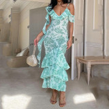 Summer Summer Elegant Sleeveless V Neck Long Dress Slim Dress