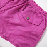 Women's Summer Pocket Tops Shorts Casual Two Piece Set Women