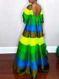 Women Fashion Striped printed dress