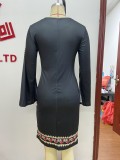 Women Printed Sleeve Dress