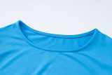 Women Summer Solid Round Neck Long Sleeve Glove Crop T-Shirt