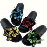 Women bowknot embroidered flip flops and flat shoes