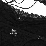 Women Summer lace Tank Halter Neck Underwear And Skirt Two-Piece Set