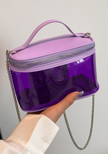 Bolsa de gelatina transparente de verano para mujer, bolsa de hombro portátil para cosméticos, bolsa de lavado
