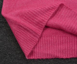 Women Solid knitting Basic sweater