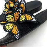 Women bowknot embroidered flip flops and flat shoes