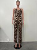 Summer Women's Leopard Print Camisole Jumpsuit
