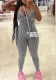 Trendy stripes strap sports jumpsuit