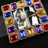 Transparent Wide Belt with Diamond Bright Adjustable Versatile Fashion Women's Belt