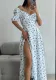Women's Clothing Sexy V-neck Puff Sleeves French Elegant Floral Dress