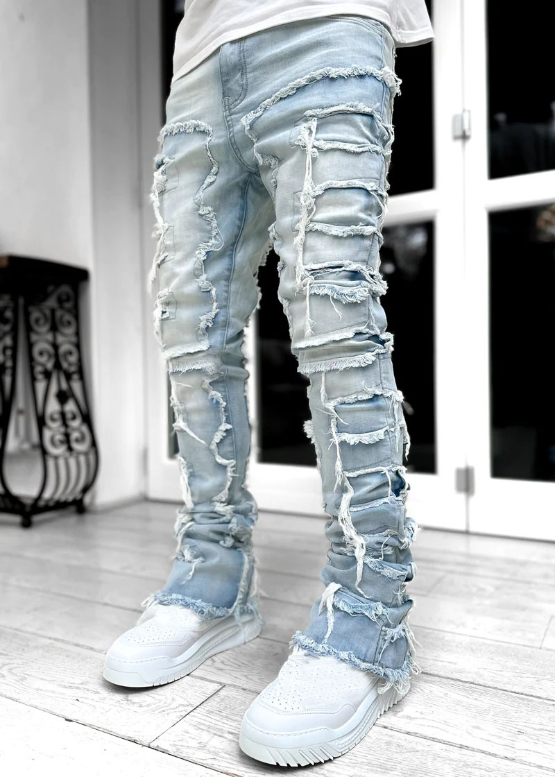 Men's Ripped Skinny Jeans Vintage Distressed Stretch Straight Biker Denim  Pants Washed Destroyed Street Trousers - Walmart.com