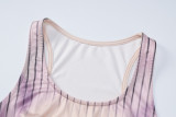 Women's Summer Fashion Sexy Printed Slim Sleeveless Dress