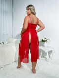 Sexy Plus Size Sexy Lingerie Lace See-Through Temptation Sexy Pajamas Dress