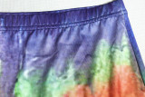 Fashion Gradient Print Sexy V-Neck Long Sleeve Top Bodycon Skirt Two-Piece Women's Set