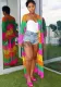 Women's Casual Multi-Color Knitting Cutout Beach Cape With Belt