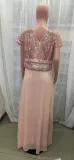Summer dress v-neck sequined chiffon Patchwork long evening dress