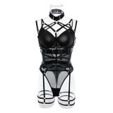 Women Sexy Mesh See-Through Garter Lace-Up Sexy Lingerie
