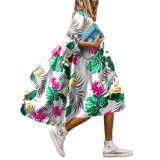 Loose Plus Size Chic Round Neck Women's Flower Dress