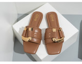 Women Slippers All-Match U-Button Flat Slippers Female Slides Casual Outdoor Wear Sandals