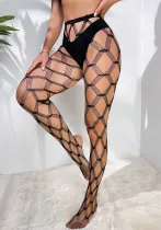 Women's Trendy Net Hollow Stockings Thin Sexy Black Pantystocks