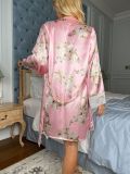 Autumn women's nightgown sexy lace cardigan home wear bathrobe pajamas