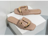Women Slippers All-Match U-Button Flat Slippers Female Slides Casual Outdoor Wear Sandals