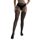 Summer Sexy Leopard Print Fishnet Beautiful Leg Stockings Women's Basic Black Pantystocks