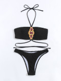 Diamond Chain Two Pieces Bikini Swimsuit Sexy Women's Swimwear