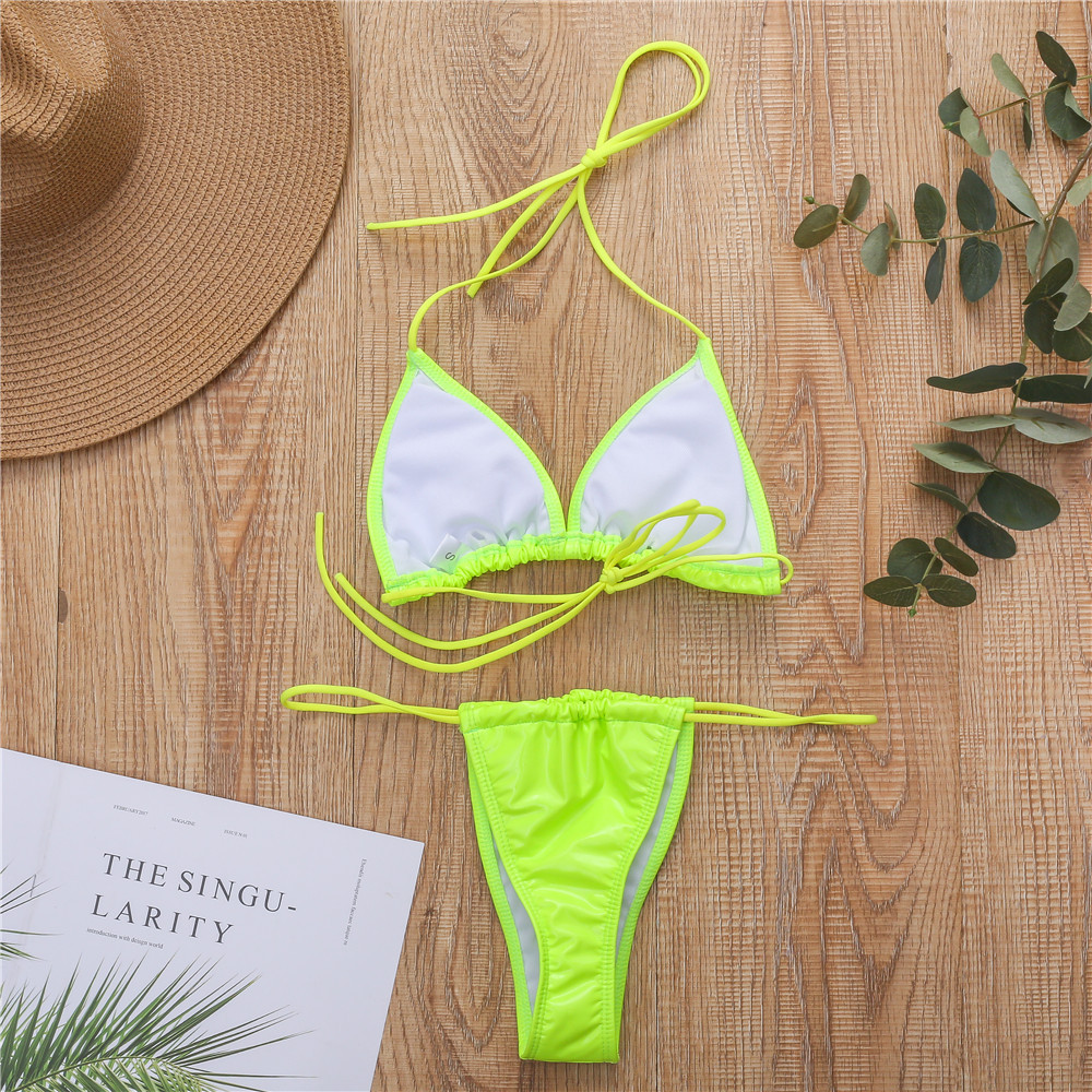 Multicolor Designer Beach Thong Bikini Set Sexy Lace Up Thong Swimsuits  With Adjustable Split Hot Selling Solid Color Bikinis For Women From  Zhangjinqiang01, $7.85