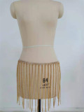 Women Rhinestone Summer Sparkling Tassel Skirt