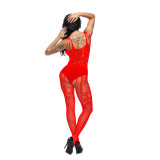 Women Hollow Jacquard Camisole One-Piece Net Stockings Sexy Lingerie