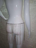 Women Rhinestone Summer Sparkling Tassel Skirt