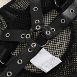 Women lace metal chain mesh jumpsuit Sexy Lingerie