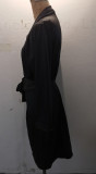 V-neck jumper dress pu Leather long-sleeved slim sexy dress