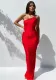 Women's Rhinestone Strap Dress Sexy Chic Low Back Slash Shoulder Maxi Dress