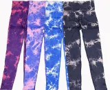 Seamless Knitting Tie-Dye Yoga Clothing Fitness Suit Sports High Waist Elastic Pants Women