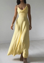 Summer Chic Elegant Slim Dress Lace-Up Strap A-Line Dress Femmes