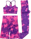 Seamless Knitting Tie-Dye Yoga Clothing Fitness Suit Sports High Waist Elastic Pants Women