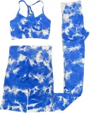 Seamless Knitting Tie-Dye Yoga Clothing Fitness Suit Sports High Waist Elastic Pants Women