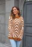 Autumn Winter Leopard Print Sweater Fashion Half Turtleneck Knitting Loose Sweater