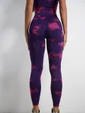 Seamless Knitting Tie-Dye Yoga Clothing Fitness Suit Sports High Waist Elastic Pants Women