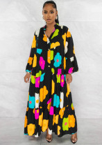 Robe longue ample à imprimé floral pour femmes